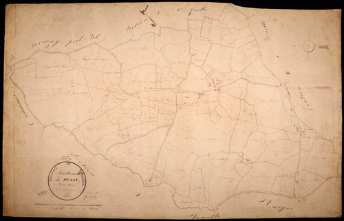 Ternant, cadastre ancien : plan parcellaire de la section B dite de Pussy