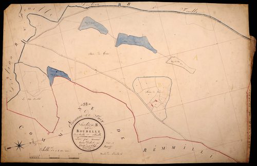 Thaix, cadastre ancien : plan parcellaire de la section B dite de Boudelle, feuille 2