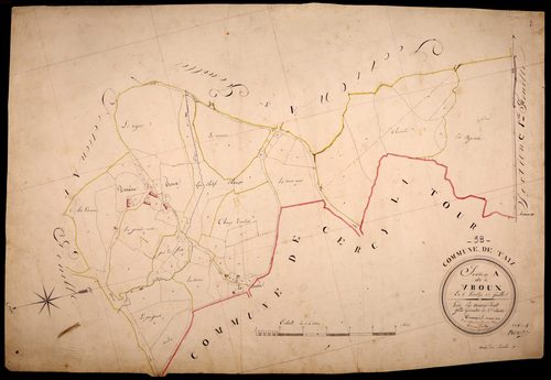 Thaix, cadastre ancien : plan parcellaire de la section A dite de Vroux, feuille 2