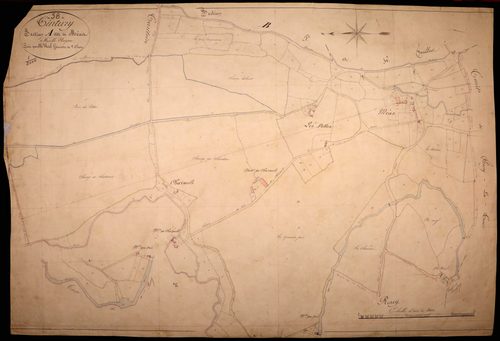 Tintury, cadastre ancien : plan parcellaire de la section A dite de Méas