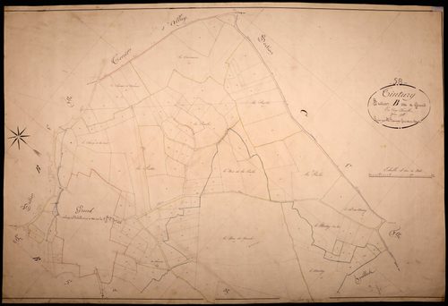 Tintury, cadastre ancien : plan parcellaire de la section B dite de Grond, feuille 2