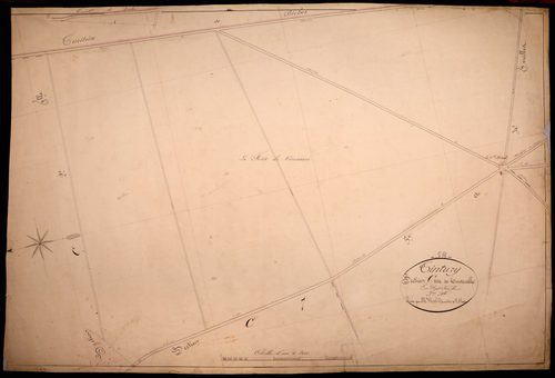 Tintury, cadastre ancien : plan parcellaire de la section C dite de Touteuille, feuille 3