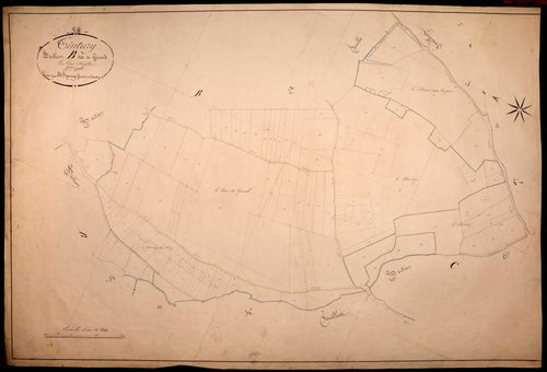 Tintury, cadastre ancien : plan parcellaire de la section B dite de Grond, feuille 3