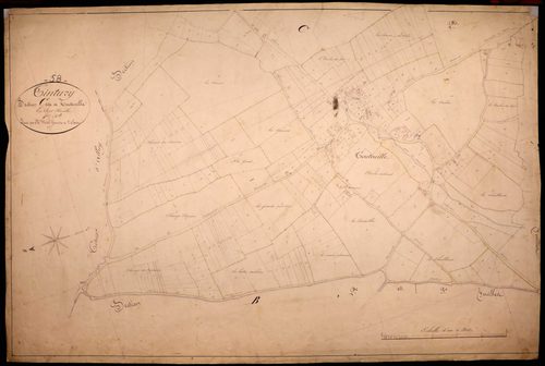 Tintury, cadastre ancien : plan parcellaire de la section C dite de Touteuille, feuille 1