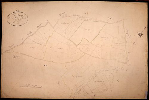 Tintury, cadastre ancien : plan parcellaire de la section B dite de Grond, feuille 5