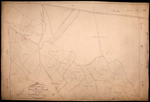 Tintury, cadastre ancien : plan parcellaire de la section C dite de Touteuille, feuille 2