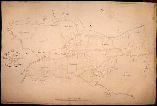 Tintury, cadastre ancien : plan parcellaire de la section C dite de Touteuille, feuille 6