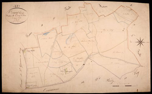 Toury-Lurcy, cadastre ancien : plan parcellaire de la section B dite de Lurcy-sur-Abron, feuille 3