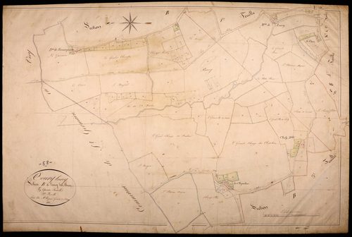 Toury-Lurcy, cadastre ancien : plan parcellaire de la section B dite de Lurcy-sur-Abron, feuille 2