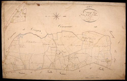 Toury-Lurcy, cadastre ancien : plan parcellaire de la section A dite de L'Alibrou, feuille 2