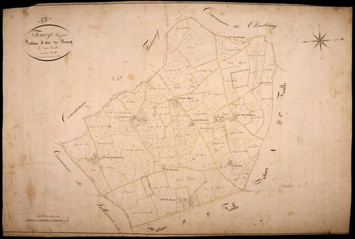 Toury-sur-Jour, cadastre ancien : plan parcellaire de la section A dite du Bourg, feuille 2