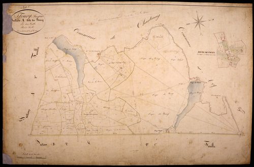 Toury-sur-Jour, cadastre ancien : plan parcellaire de la section A dite du Bourg, feuille 1