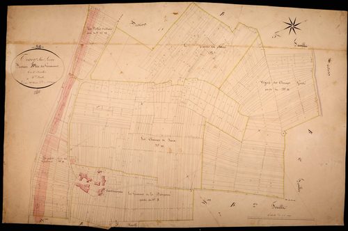 Tracy-sur-Loire, cadastre ancien : plan parcellaire de la section B dite des Girarmes, feuille 4