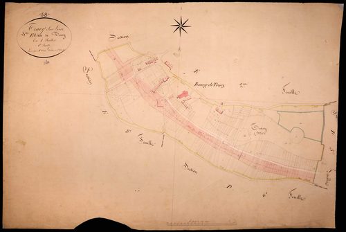 Tracy-sur-Loire, cadastre ancien : plan parcellaire de la section E dite de Tracy, feuille 1