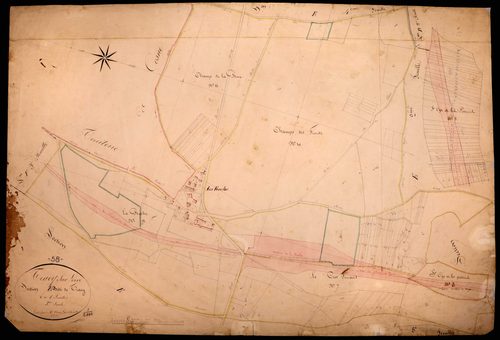 Tracy-sur-Loire, cadastre ancien : plan parcellaire de la section E dite de Tracy, feuille 3