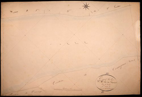 Tracy-sur-Loire, cadastre ancien : plan parcellaire de la section B dite des Girarmes, feuille 6