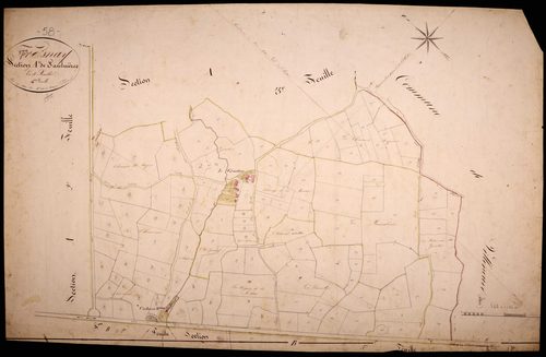 Tresnay, cadastre ancien : plan parcellaire de la section A dite de Saulnières, feuille 4