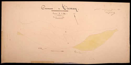 Tresnay, cadastre ancien : plan parcellaire de la section B dite du Bourg, feuille 3, annexe
