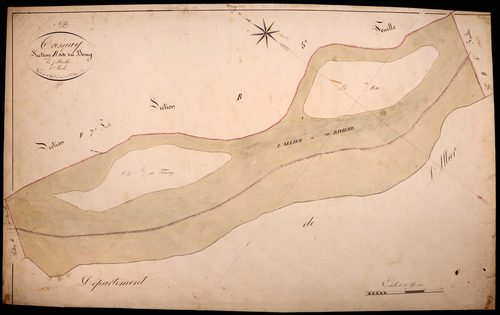 Tresnay, cadastre ancien : plan parcellaire de la section B dite du Bourg, feuille 6