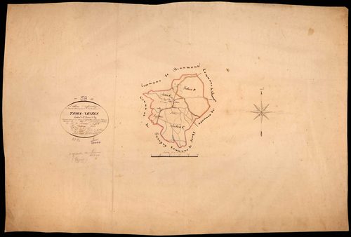 Trois-Vêvres, cadastre ancien : tableau d'assemblage