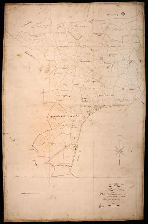 Trois-Vêvres, cadastre ancien : plan parcellaire de la section A dite de Trois Vevres, feuille 1