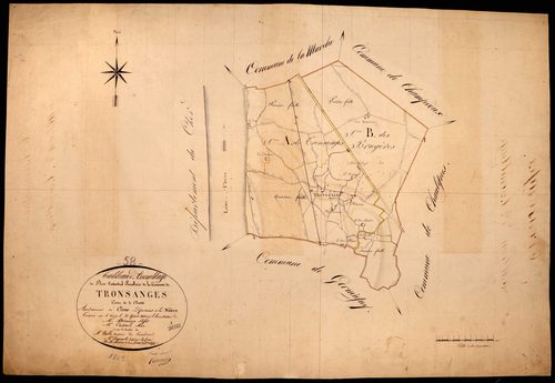 Tronsanges, cadastre ancien : tableau d'assemblage
