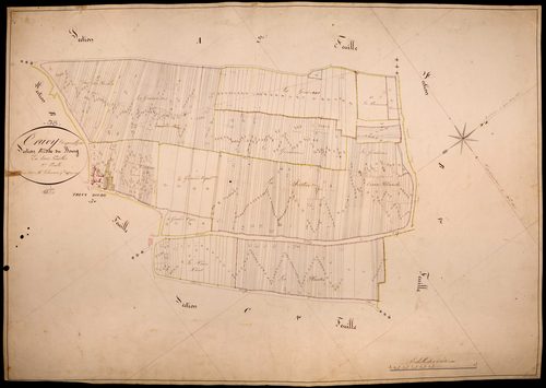 Trucy-l'Orgueilleux, cadastre ancien : plan parcellaire de la section B dite du Bourg, feuille 2