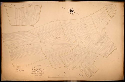 Trucy-l'Orgueilleux, cadastre ancien : plan parcellaire de la section A dite de Laré, feuille 2, développement 1