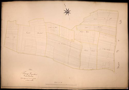 Trucy-l'Orgueilleux, cadastre ancien : plan parcellaire de la section A dite de Laré, feuille 2, développement 2