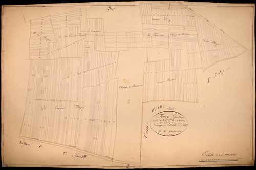 Trucy-l'Orgueilleux, cadastre ancien : plan parcellaire de la section C dite du Château de Trucy, feuille 1, développement 4