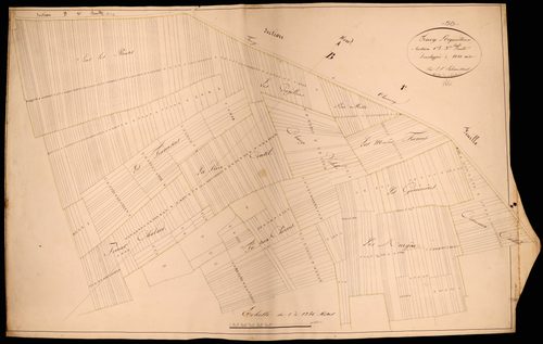 Trucy-l'Orgueilleux, cadastre ancien : plan parcellaire de la section C dite du Château de Trucy, feuille 1, développement 3
