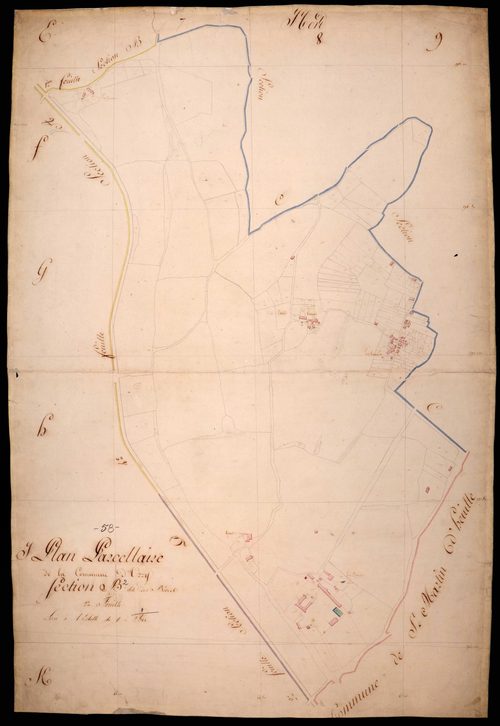 Urzy, cadastre ancien : plan parcellaire de la section B dite des Bordes, feuille 2