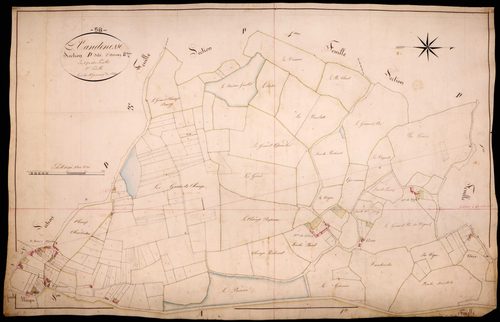 Vandenesse, cadastre ancien : plan parcellaire de la section D dite d'Aron, feuille 2