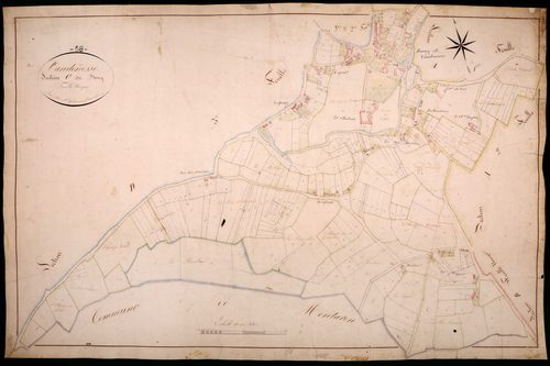 Vandenesse, cadastre ancien : plan parcellaire de la section C dite du Bourg