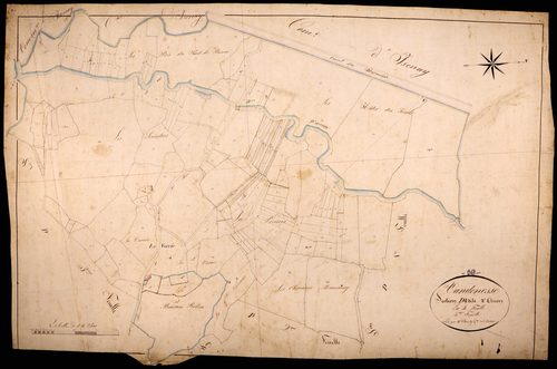 Vandenesse, cadastre ancien : plan parcellaire de la section D dite d'Aron, feuille 4