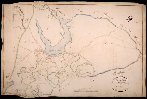 Vandenesse, cadastre ancien : plan parcellaire de la section B dite de Chèvres