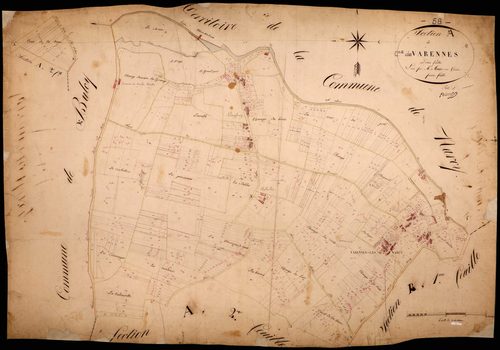 Varennes-lès-Narcy, cadastre ancien : plan parcellaire de la section A dite de Varennes, feuille 1