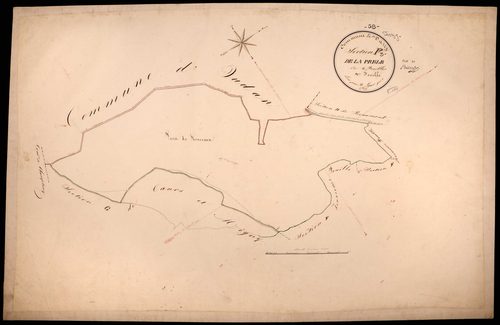 Varzy, cadastre ancien : plan parcellaire de la section F dite de la Prêle, feuille 3