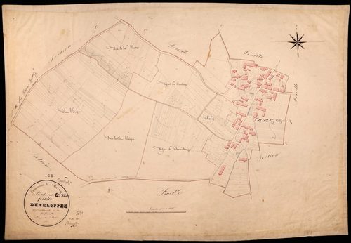 Varzy, cadastre ancien : plan parcellaire de la section C dite de Charlay, feuille 3, développement