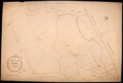 Varzy, cadastre ancien : plan parcellaire de la section I dite de Chiry, feuille 2