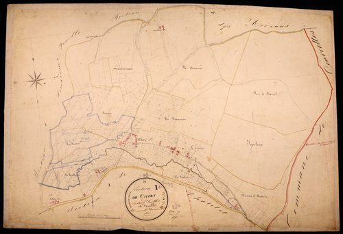 Varzy, cadastre ancien : plan parcellaire de la section I dite de Chiry, feuille 1