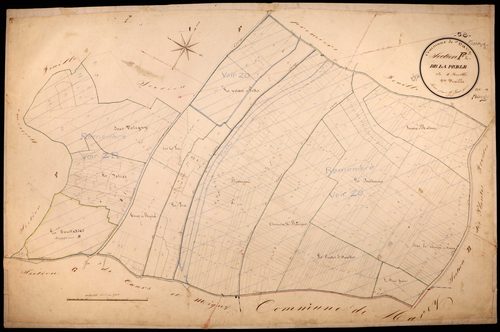 Varzy, cadastre ancien : plan parcellaire de la section F dite de la Prêle, feuille 2
