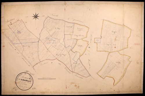 Varzy, cadastre ancien : plan parcellaire de la section C dite de Charlay, feuille 2