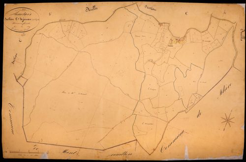 Vauclaix, cadastre ancien : plan parcellaire de la section C dite de Jerault, feuille 3