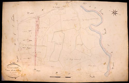 Verneuil, cadastre ancien : plan parcellaire de la section B dite de Faye, feuille 2