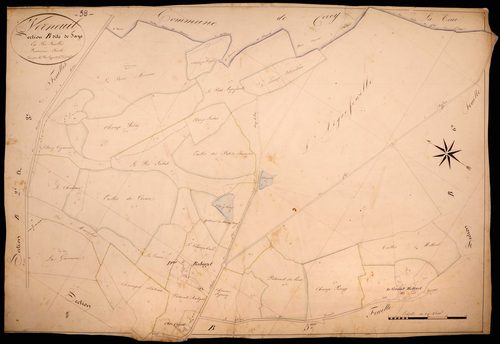 Verneuil, cadastre ancien : plan parcellaire de la section B dite de Faye, feuille 4