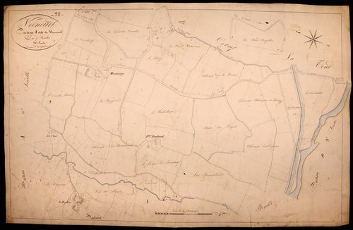 Verneuil, cadastre ancien : plan parcellaire de la section A dite de Verneuil, feuille 5