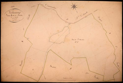 Vielmanay, cadastre ancien : plan parcellaire de la section A dite des Pivotins, feuille 2