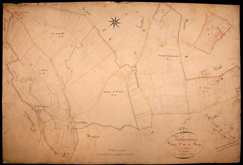 Vielmanay, cadastre ancien : plan parcellaire de la section C dite du Bourg, feuille 3