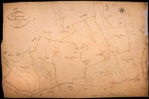 Vielmanay, cadastre ancien : plan parcellaire de la section A dite des Pivotins, feuille 4